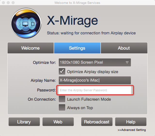 airplay password