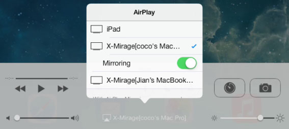 x-mirage, AirPlay mirroring, ios7